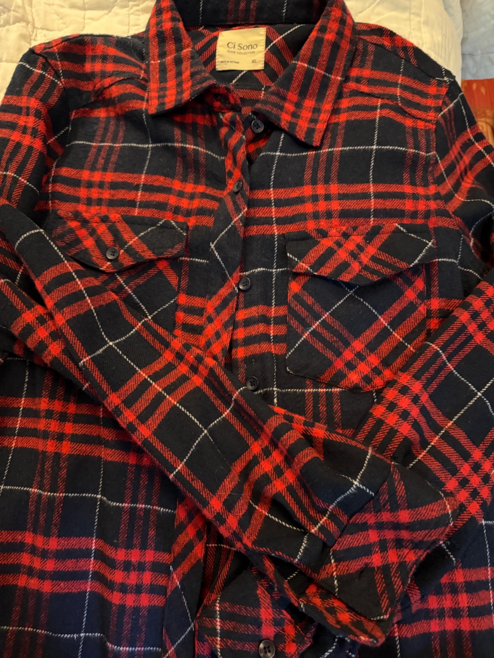 Ci Sono long sleeve classic flannel shirt men’s size XL.